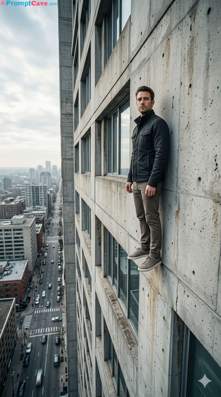 Cinematic Gravity Defying Wall Walking Man – Free Ai Prompt Cinematic Gravity Defying Wall Walking Man - Free Ai Prompt