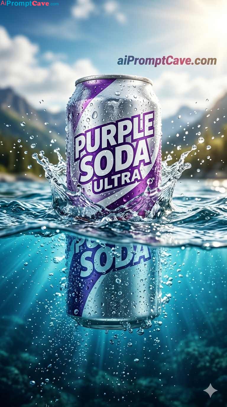 Cinematic Product Water Splash Ad - Free Ai Image Prompt-