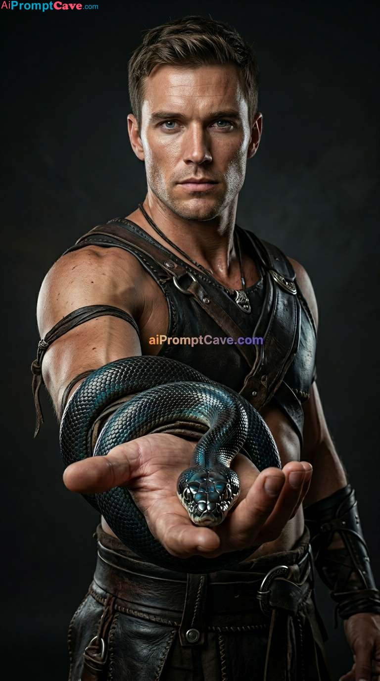 Cinematic Warrior Snake Portrait - Free Ai Image Prompt