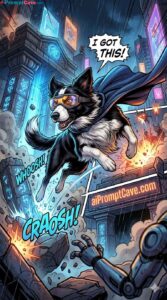 Comic Style Dog Adventure Illustration Scene - Free Ai Image Prompt