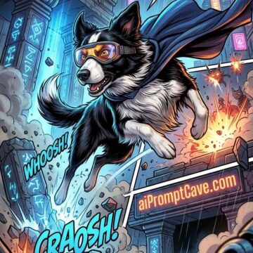 Comic Style Dog Adventure Illustration Scene - Free Ai Image Prompt