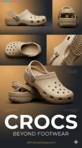 Crocs Product Showcase Ad With Multi-Angle Layout - Free Ai Prompt