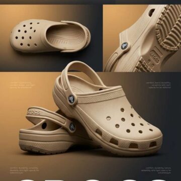 Crocs Product Showcase Ad With Multi-Angle Layout - Free Ai Prompt