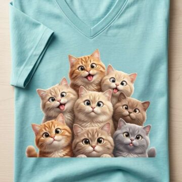 Cute Cat T-Shirt Mockup Ultra Realistic Flat Lay Prompt Using Free Ai Prompt