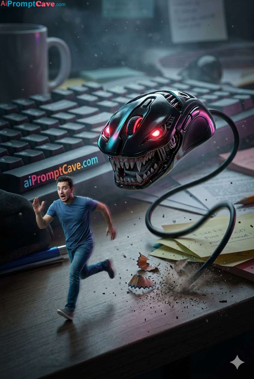 Cyber Horror Macro Prompt with Giant Mouse Creature – Free Ai Prompt Cyber Horror Macro Prompt with Giant Mouse Creature - Free Ai Prompt