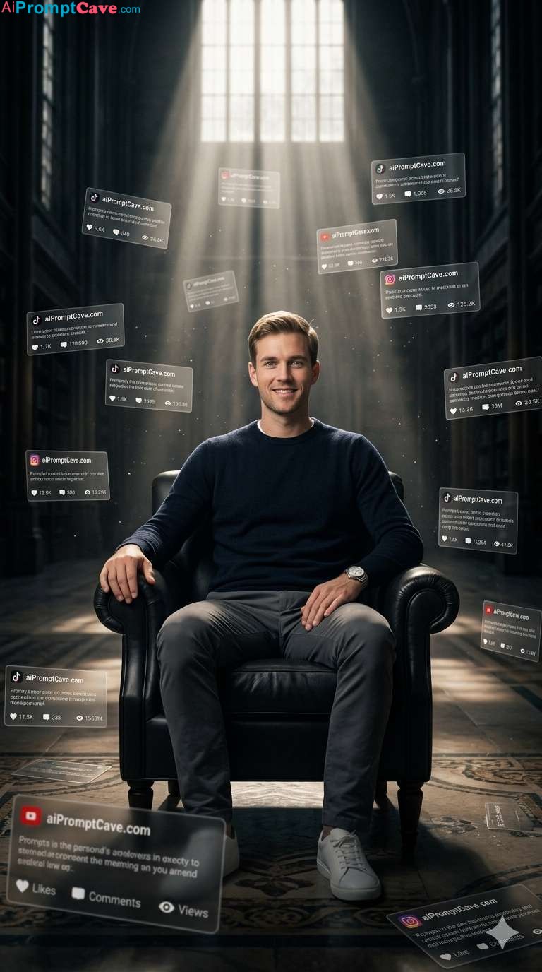 Dark Editorial Style Cinematic Luxury Social Media Man Portrait - Free Ai Image Prompt