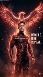 Digital Phoenix Transformation Cinematic Cyber Rebirth Poster 8K Concept - Free Ai Image Prompt