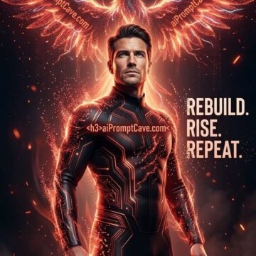 Digital Phoenix Transformation Cinematic Cyber Rebirth Poster 8K Concept - Free Ai Image Prompt