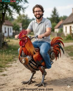 Drive A Mechanical Rooster Bike - Free Ai Prompt