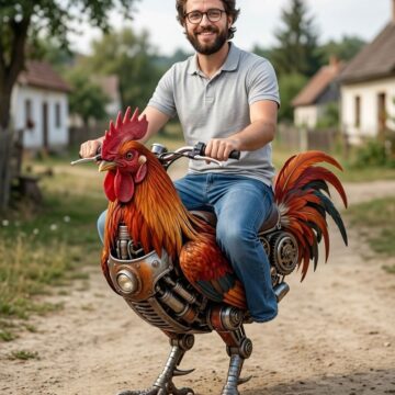 Drive A Mechanical Rooster Bike - Free Ai Prompt