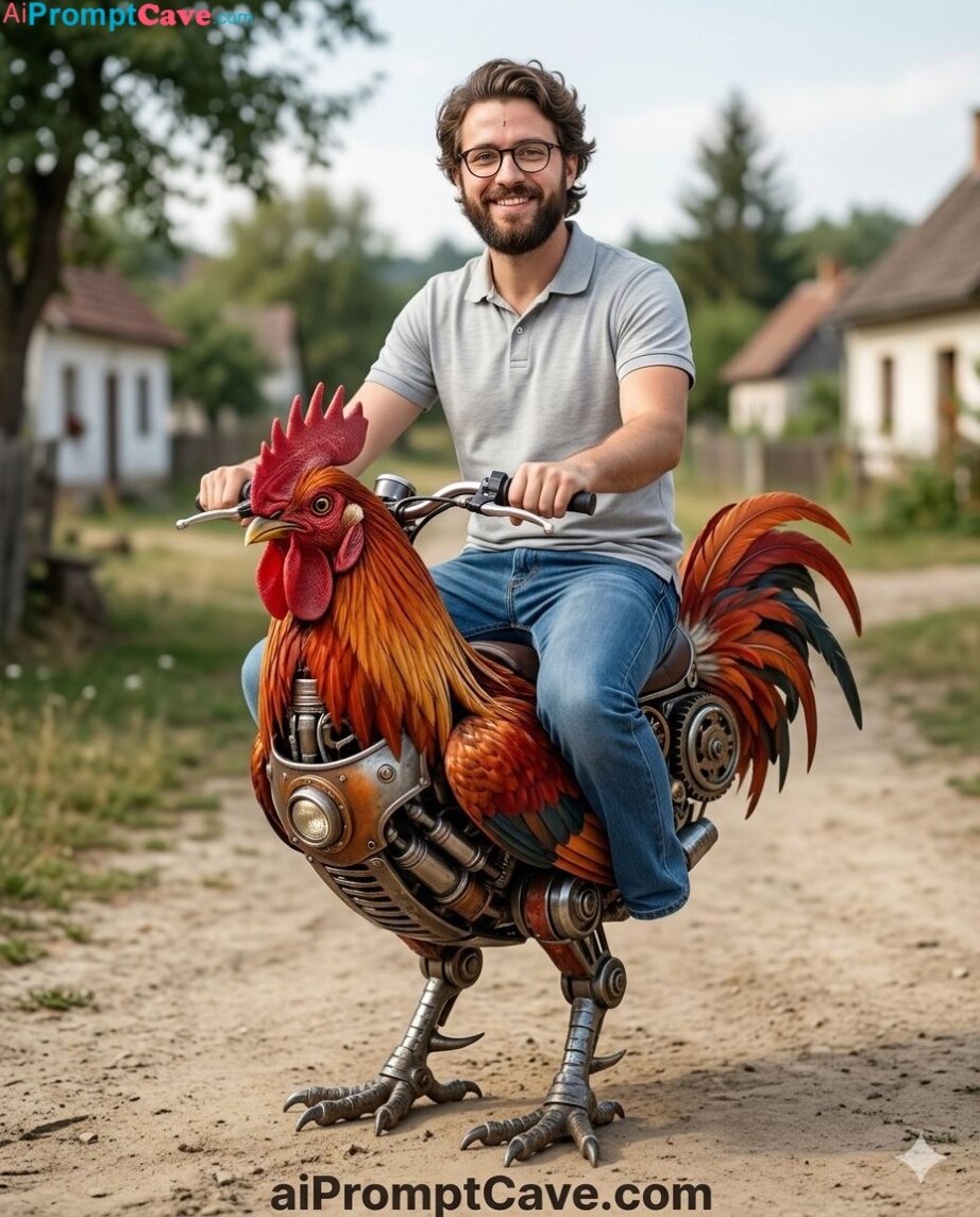 Drive A Mechanical Rooster Bike - Free Ai Prompt
