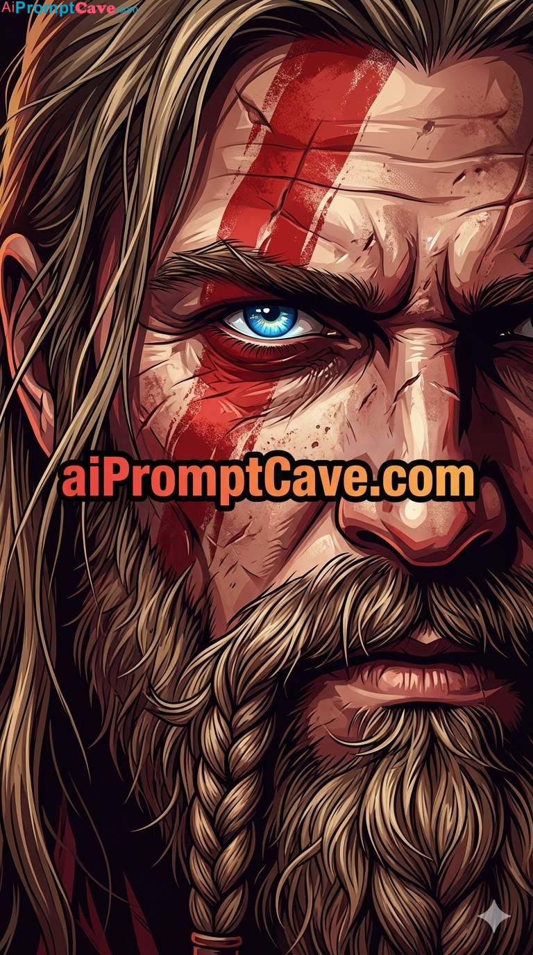 Epic Norse Warrior Close-Up Portrait Prompt - Free Ai Prompt