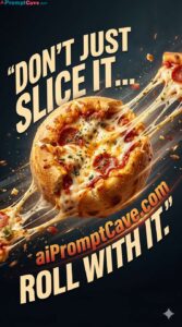 Eye-Catching Pizza Ball Slogan Ad Cinematic Food Branding Design - Free Ai Image Prompt