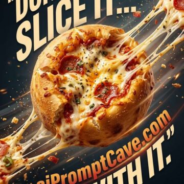 Eye-Catching Pizza Ball Slogan Ad Cinematic Food Branding Design - Free Ai Image Prompt