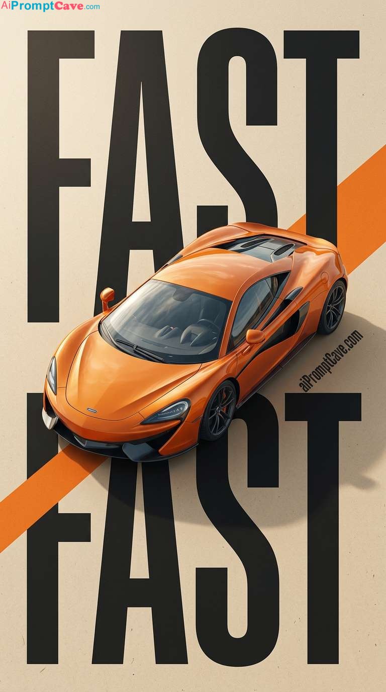 FAST Motion Luxury Sports Car Poster Design - Free Ai Image Prompt
