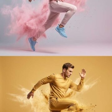 Fashion Athlete Powder Explosion Studio Shot - Free Ai Prompt