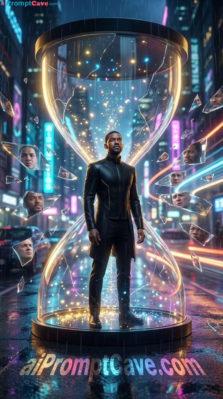 Futuristic Cinematic Hourglass Time Scene - Free Ai Prompt