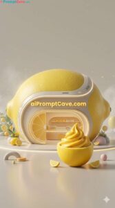 Futuristic Mango Dessert Lemon Shop Dream Design - Free Ai Image Prompt