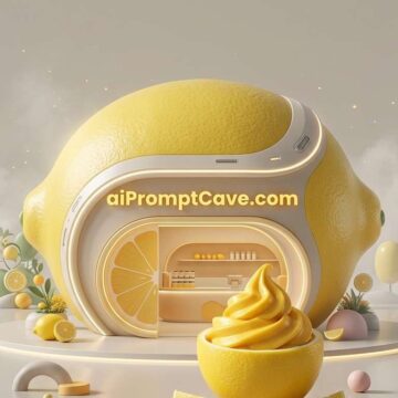 Futuristic Mango Dessert Lemon Shop Dream Design - Free Ai Image Prompt