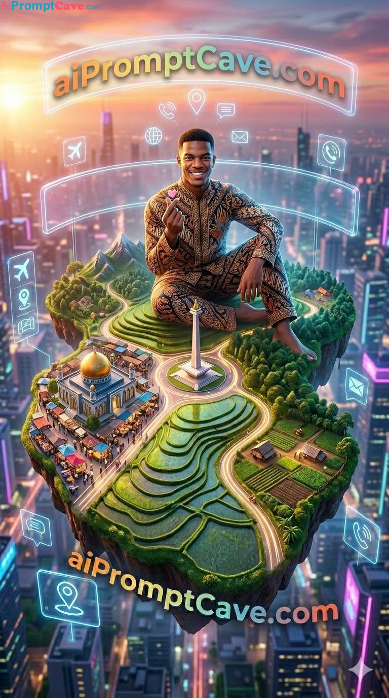 Futuristic Marketing Ad Floating Island Portrait Artwork - Free Ai Prompt