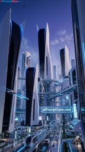 Futuristic PS5 Inspired City Towers Architecture - Free Ai Prompt