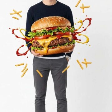Giant Cheeseburger Ad Scene – Hyper Realistic Food Concept Prompt - Free Ai Image Prompt