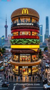 Giant Hamburger McDonald’s Store - Free Ai Image Prompt
