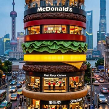 Giant Hamburger McDonald’s Store - Free Ai Image Prompt