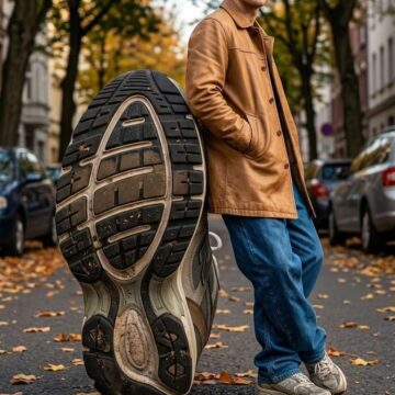 Giant Sneaker Forced Perspective Fashion Street Scene - Free Ai Prompt