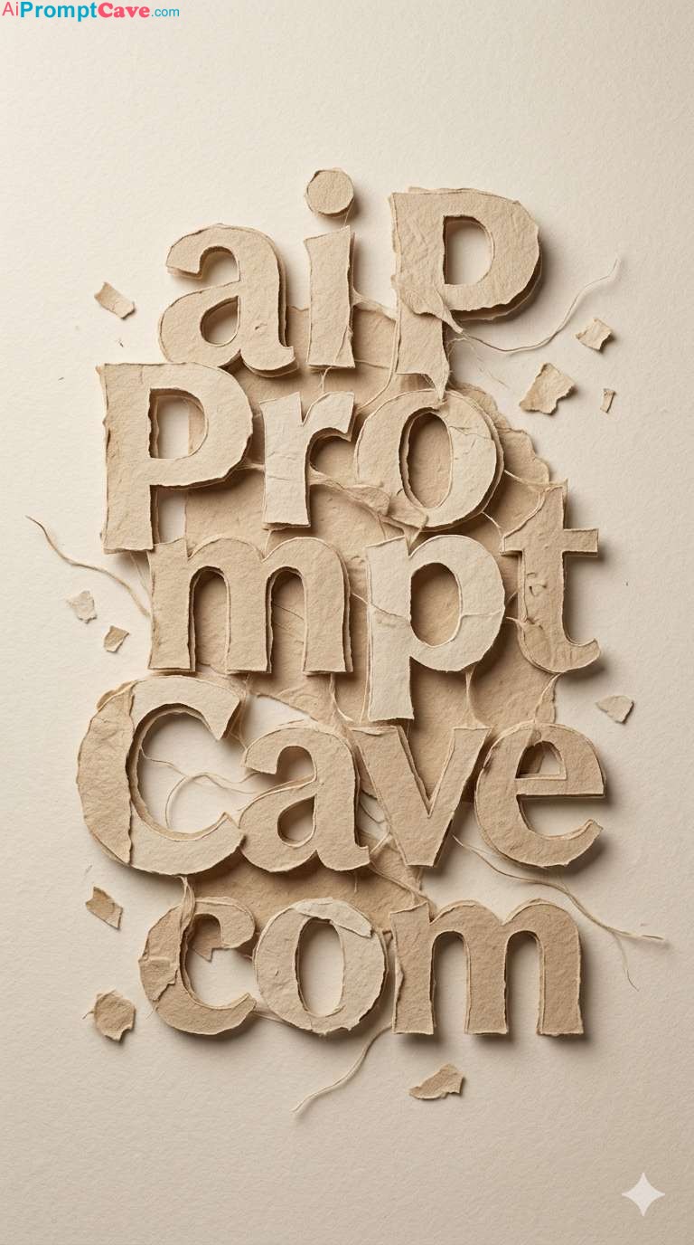 Handmade Paper Typography Editorial Design - Free Ai Prompt