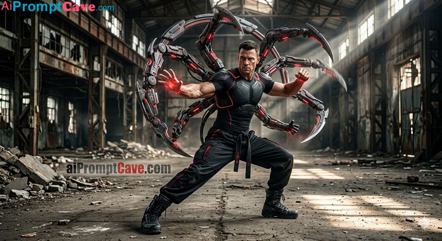 How to Be a Cyberpunk Martial Artist Action Scene - Free Ai Prompt