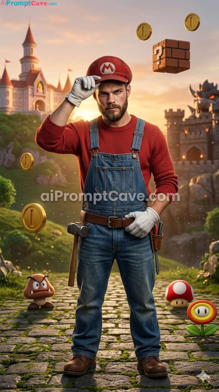 How to Be a Real Mario World Character Design - Free Ai Image Prompt Library