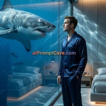 How to Be in Underwater Hotel Shark Scene Prompt - Free Ai Prompt
