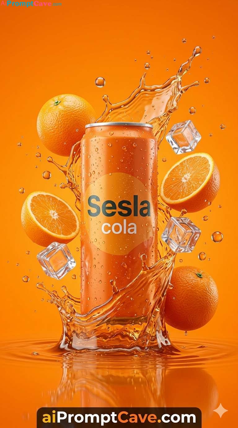 How to Citrus Beverage Splash Ad Product Photography - Free Ai Prompt