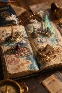 How to Design 3D Cinematic Passport World Travel - Free Ai Prompt