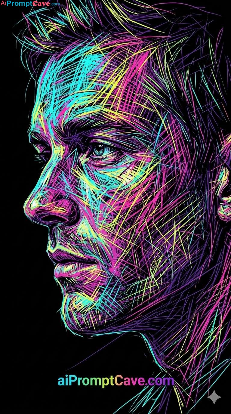 How to Design Abstract Neon Scratch Portrait Expressionism Art - Free Ai Prompt