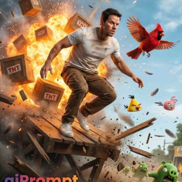 How to Design Angry Birds Escape Man Cinematic Explosion Action Scene - Free Ai Prompt