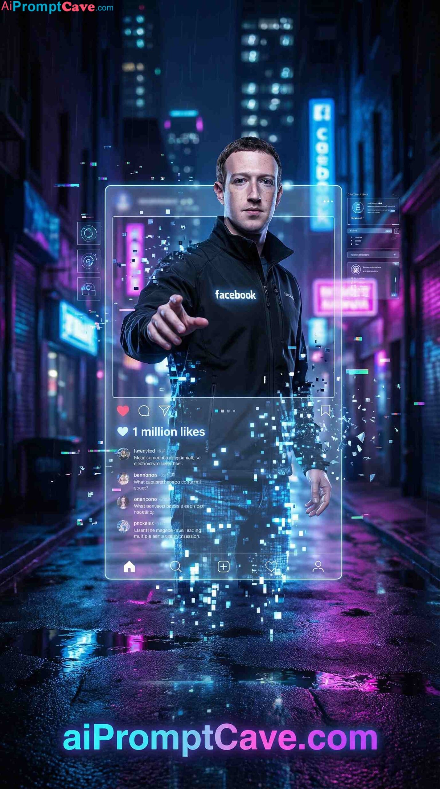 How to Design Cyberpunk Social Media Interface of your Profile Picture - Free Ai Prompt