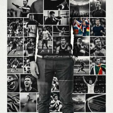How to Design Elite Sports Mosaic Portrait Poster - Free Ai Prompt