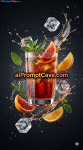 How to Design Marketing Ad of Luxury Cocktail Splash Photography - Free Ai Prompt