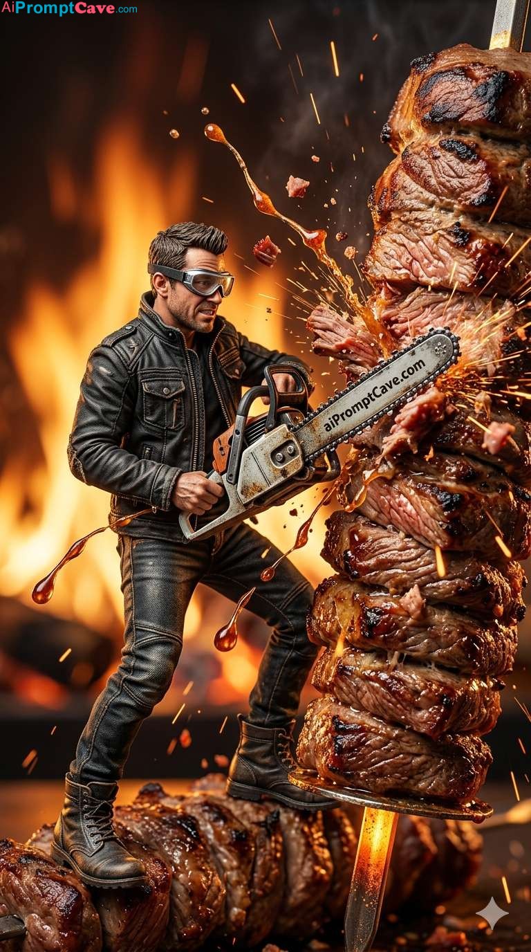 How to Design Miniature Man Chainsaw Kebab Scene – Free Ai Prompt How to Design Miniature Man Chainsaw Kebab Scene - Free Ai Prompt