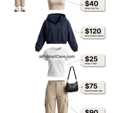 How to Design Sleek AI Fashion Breakdown Infographic With Floating Outfit Layout - Free Ai Prompt