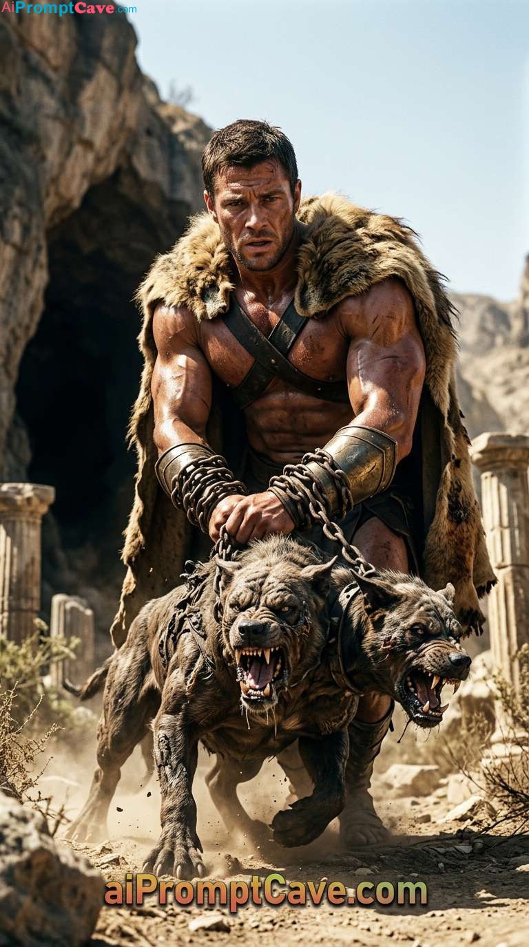 How to Make Hercules vs Cerberus Cinematic Battle Poster - Free Ai Prompt