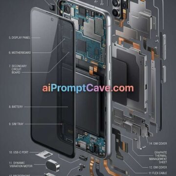 How to Make Samsung Galaxy A54 Exploded View - CAD Render Ultra Realistic - Free Ai Prompt