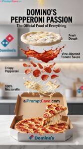 How to Prompt Dominos Pepperoni Passion Marketing Ad Infographic - Free Ai Prompt