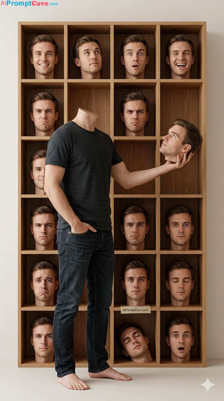How to Design Your Friend Who Has Multi Faces – Free Ai Prompt How to Prompt Surreal Headless Multi Head Portrait Concept - Free Ai Prompt
