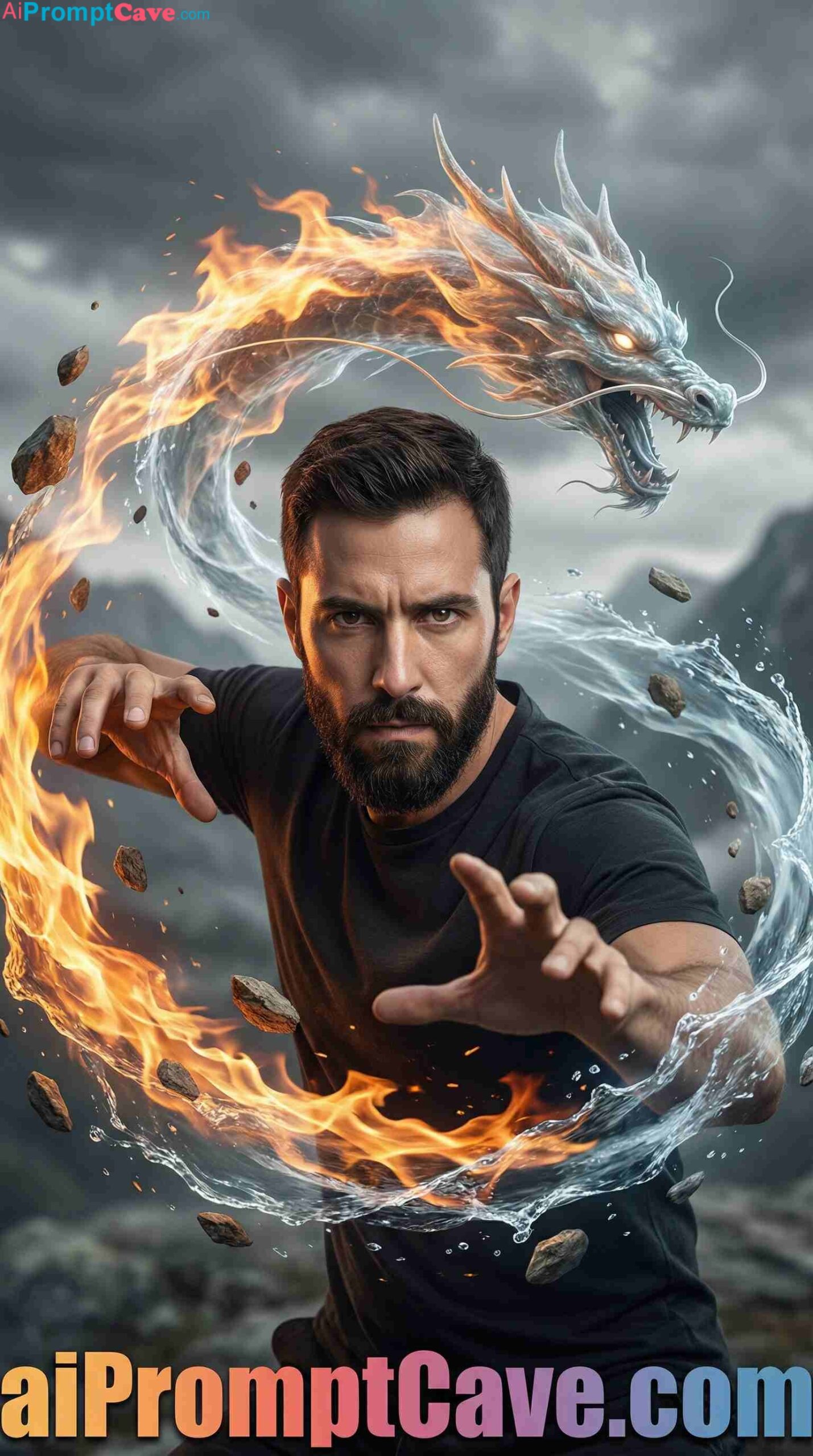 How to Put Your image with Elemental Dragon Monster - Free Ai Prompt