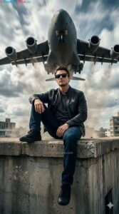 How to Take a Cinematic Fashion Low-Angle Portrait With Airplane Flyover - Free Ai Prompt