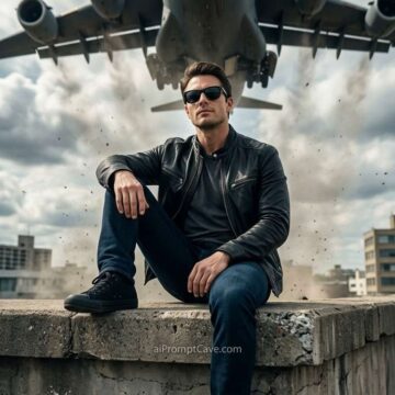 How to Take a Cinematic Fashion Low-Angle Portrait With Airplane Flyover - Free Ai Prompt