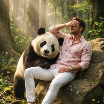 How to Take a Photo with Panda in a Jungle - Free Ai Prompt